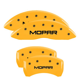 MGP Caliper Covers 32025SMOPYL Set of 4: Yellow finish, Black MOPAR