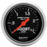 AutoMeter 3304-J Traditional incandescent lighting illuminates around the perimeter of the dial