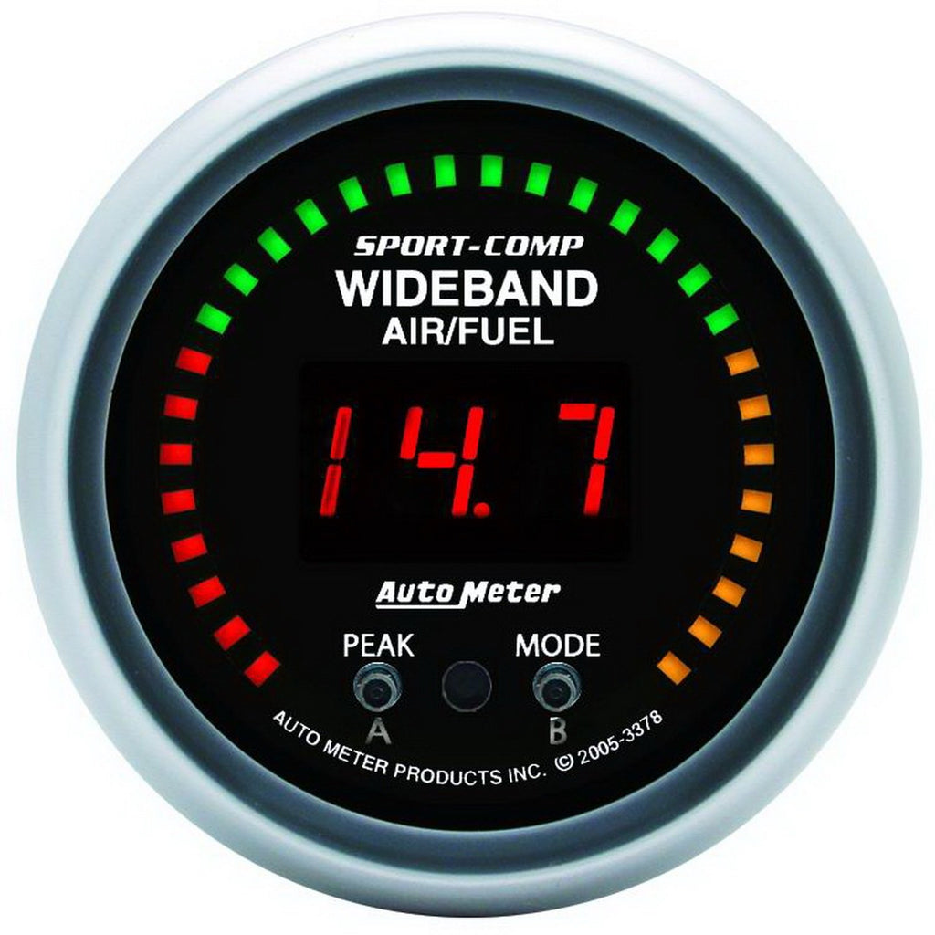 AutoMeter 3378 GAUGE, AIR/FUEL RATIO-PRO, 2 1/16" , 10:1-20:1, DIGITAL W/ PEAK & WARN, SC