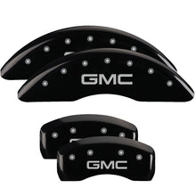 Load image into Gallery viewer, MGP Caliper Covers 34001SGMCBK Set of 4: Black finish, Silver GMC