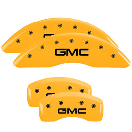 MGP Caliper Covers 34001SGMCYL Set of 4: Yellow finish, Black GMC