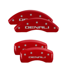 MGP Caliper Covers 34002SDNLRD Set of 4: Red finish, Silver Denali