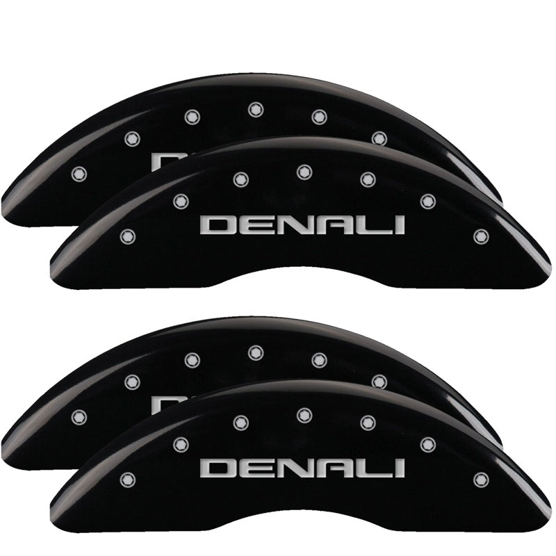 MGP Caliper Covers 34003SDNLBK Set of 4: Black finish, Silver Denali