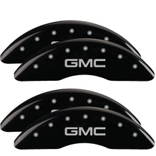 Load image into Gallery viewer, MGP Caliper Covers 34003SGMCBK Set of 4: Black finish, Silver GMC