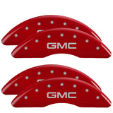 MGP Caliper Covers 34003SGMCRD Set of 4: Red finish, Silver GMC