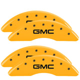 MGP Caliper Covers 34003SGMCYL Set of 4: Yellow finish, Black GMC