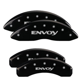 MGP Caliper Covers 34004SEVYBK Set of 4: Black finish, Silver Envoy