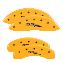 Load image into Gallery viewer, MGP Caliper Covers 34006SSSRYL Set of 4: Yellow finish, Black SSR