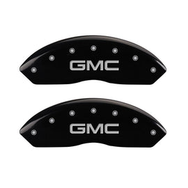 MGP Caliper Covers 34012FGMCBK Front Set of 2: Black finish, Silver GMC