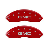 MGP Caliper Covers 34012FGMCRD Front Set of 2: Red finish, Silver GMC