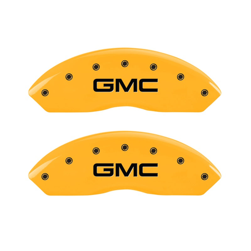 MGP Caliper Covers 34012FGMCYL Front Set of 2: Yellow finish, Black GMC