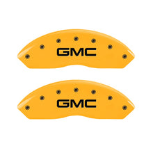 Load image into Gallery viewer, MGP Caliper Covers 34012FGMCYL Front Set of 2: Yellow finish, Black GMC