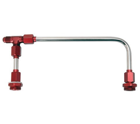 Jet Performance 34160RD Jet Dual Feed Fuel Line Kit 4160; Red; Size -AN In/Out; Includes Gaskets;
