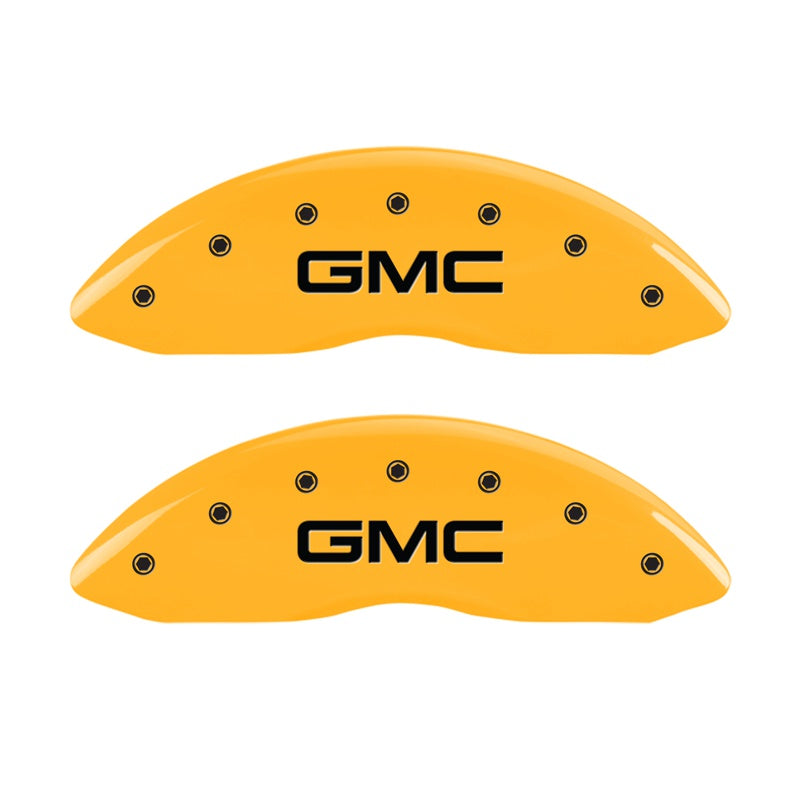 MGP Caliper Covers 34207FGMCYL Front Set of 2: Yellow finish, Black GMC
