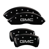 MGP Caliper Covers 34209SGMCBK Set of 4: Black finish, Silver GMC