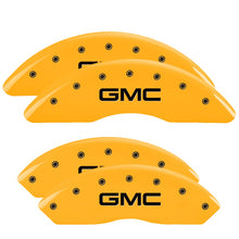 Load image into Gallery viewer, MGP Caliper Covers 34210SGMCYL Set of 4: Yellow finish, Black GMC