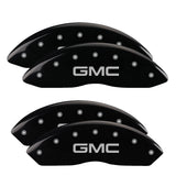 MGP Caliper Covers 34211SGMCBK Set of 4: Black finish, Silver GMC