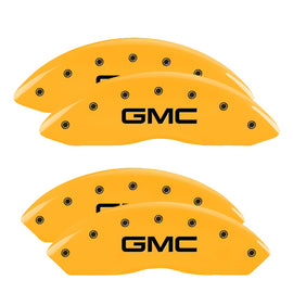 MGP Caliper Covers 34211SGMCYL Set of 4: Yellow finish, Black GMC