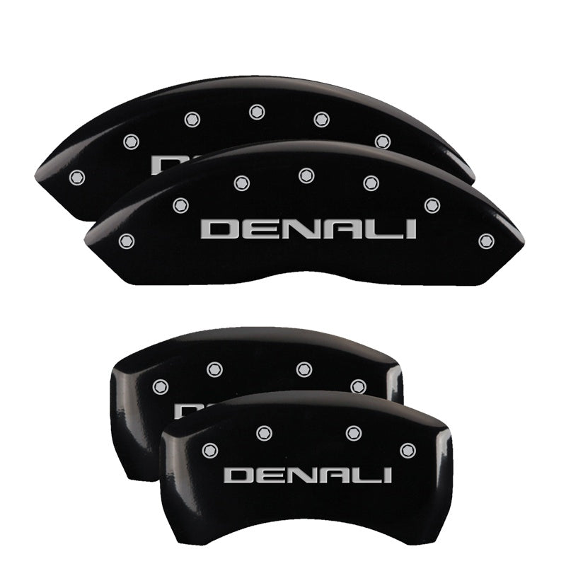 MGP Caliper Covers 34212SDNLBK Set of 4: Black finish, Silver Denali