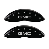 MGP Caliper Covers 34213FGMCBK Front Set of 2: Black finish, Silver GMC