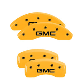MGP Caliper Covers 34215SGMCYL Set of 4: Yellow finish, Black GMC