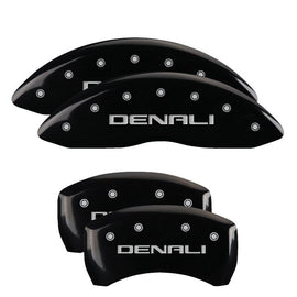 MGP Caliper Covers 34218SDNLBK Set of 4: Black finish, Silver Denali