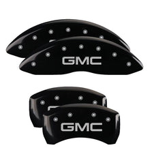 Load image into Gallery viewer, MGP Caliper Covers 34218SGMCBK Set of 4: Black finish, Silver GMC