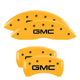 MGP Caliper Covers 34218SGMCYL Set of 4: Yellow finish, Black GMC