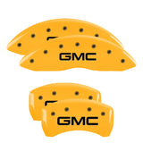 MGP Caliper Covers 34218SGMCYL Set of 4: Yellow finish, Black GMC