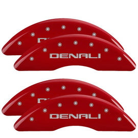 MGP Caliper Covers 34219SDNLRD Set of 4: Red finish, Silver Denali