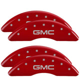 MGP Caliper Covers 34219SGMCRD Set of 4: Red finish, Silver GMC