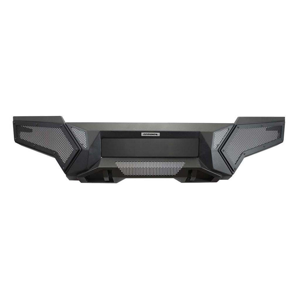 Go Rhino 343891T Low profile steel bumper with powered light mount protects front of vehicle