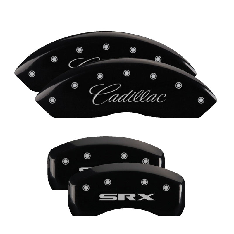 MGP Caliper Covers 35002SSRXBK Set of 4: Black finish, Silver Cadillac / SRX