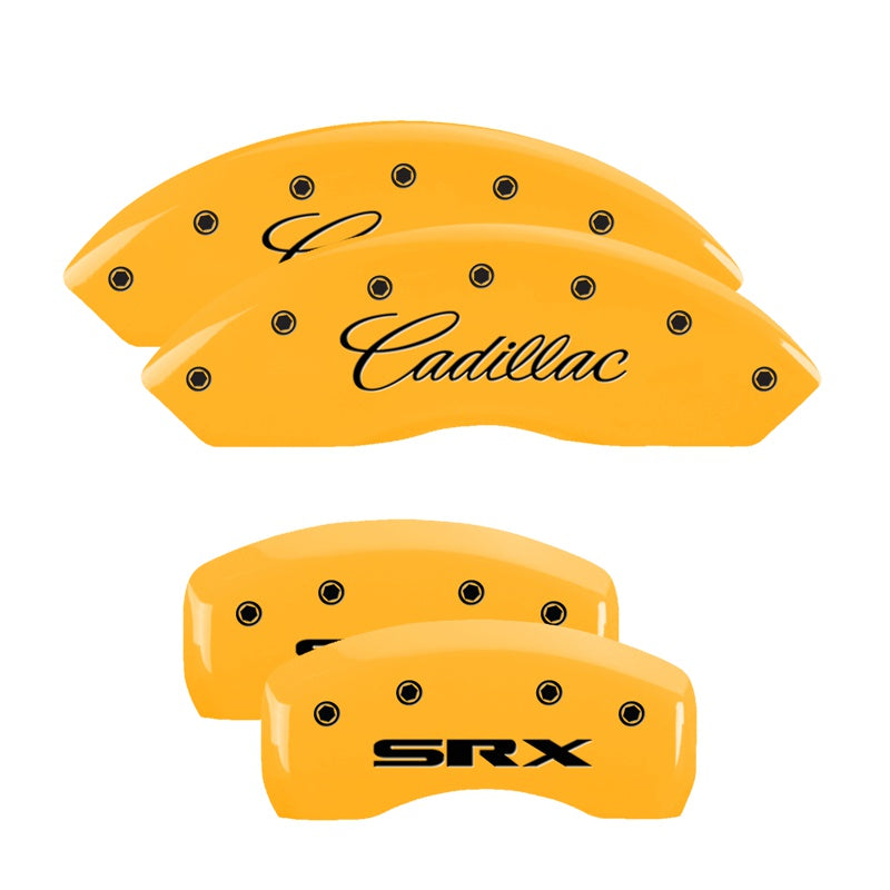 MGP Caliper Covers 35002SSRXYL Set of 4: Yellow finish, Black Cadillac / SRX