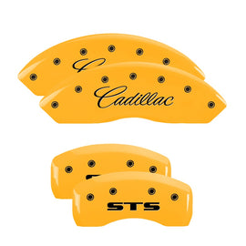MGP Caliper Covers 35002SSTSYL Set of 4: Yellow finish, Black Cadillac / STS