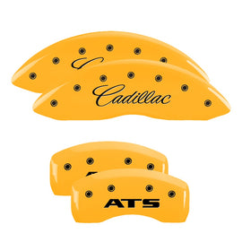 MGP Caliper Covers 35007SATSYL Set of 4: Yellow finish, Black Cadillac / ATS