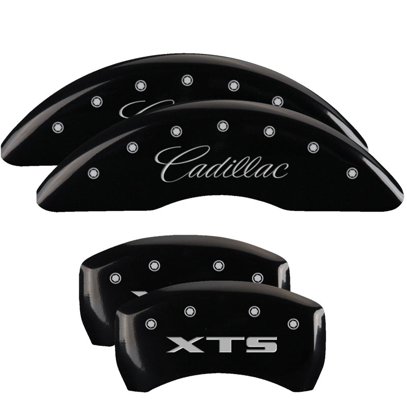 MGP Caliper Covers 35008SXTSBK Set of 4: Black finish, Silver Cadillac / XTS
