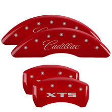 Load image into Gallery viewer, MGP Caliper Covers 35008SXTSRD Set of 4: Red finish, Silver Cadillac / XTS