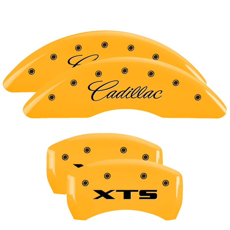 MGP Caliper Covers 35008SXTSYL Set of 4: Yellow finish, Black Cadillac / XTS
