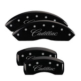 MGP Caliper Covers 35010SCADBK Set of 4: Black finish, Silver Cadillac (Cursive)