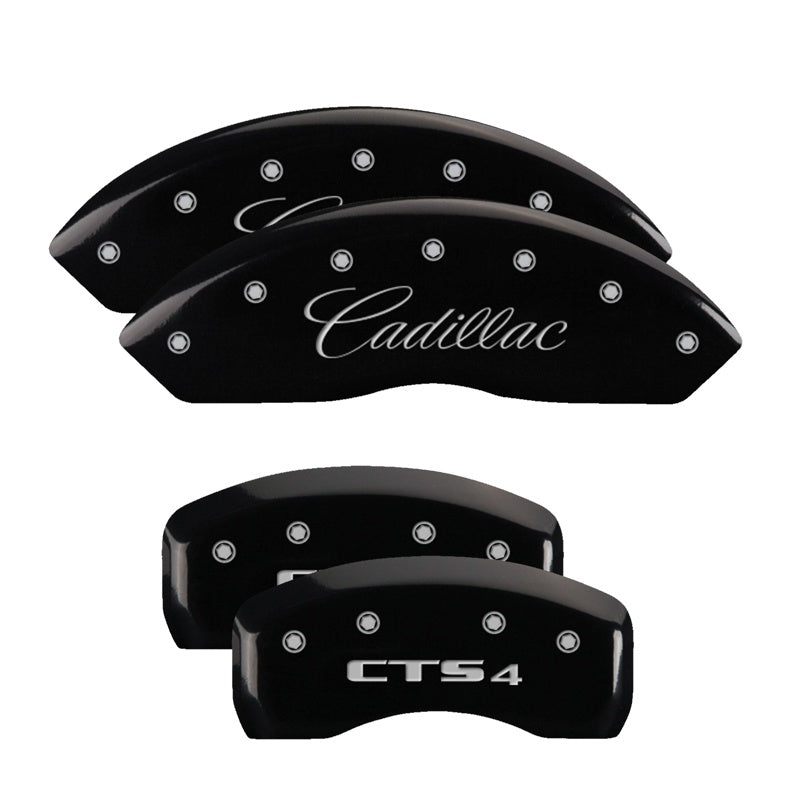 MGP Caliper Covers 35010SCT4BK Set of 4: Black finish, Silver Cadillac / CTS4