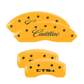 MGP Caliper Covers 35010SCT4YL Set of 4: Yellow finish, Black Cadillac / CTS4