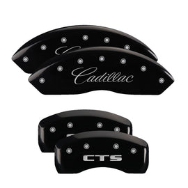 MGP Caliper Covers 35010SCTSBK Set of 4: Black finish, Silver Cadillac / CTS