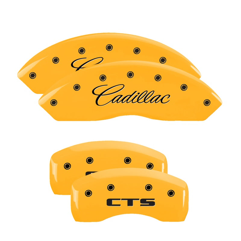 MGP Caliper Covers 35010SCTSYL Set of 4: Yellow finish, Black Cadillac / CTS