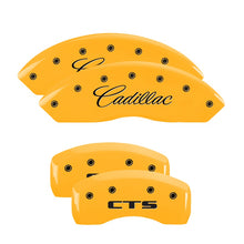 Load image into Gallery viewer, MGP Caliper Covers 35010SCTSYL Set of 4: Yellow finish, Black Cadillac / CTS