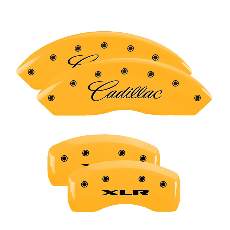 MGP Caliper Covers 35010SXLRYL Set of 4: Yellow finish, Black Cadillac / XLR
