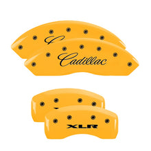 Load image into Gallery viewer, MGP Caliper Covers 35010SXLRYL Set of 4: Yellow finish, Black Cadillac / XLR