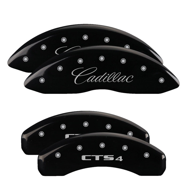 MGP Caliper Covers 35011SCT4BK Set of 4: Black finish, Silver Cadillac / CTS4