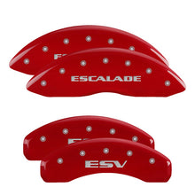Load image into Gallery viewer, MGP Caliper Covers 35014SESVRD Set of 4: Red finish, Silver Escalade / ESV