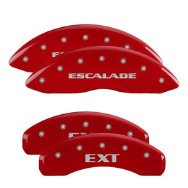MGP Caliper Covers 35014SEXTRD Set of 4: Red finish, Silver Escalade / EXT